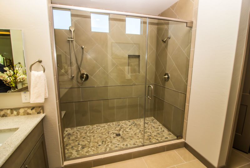 Open Concept Shower with Frameless Glass